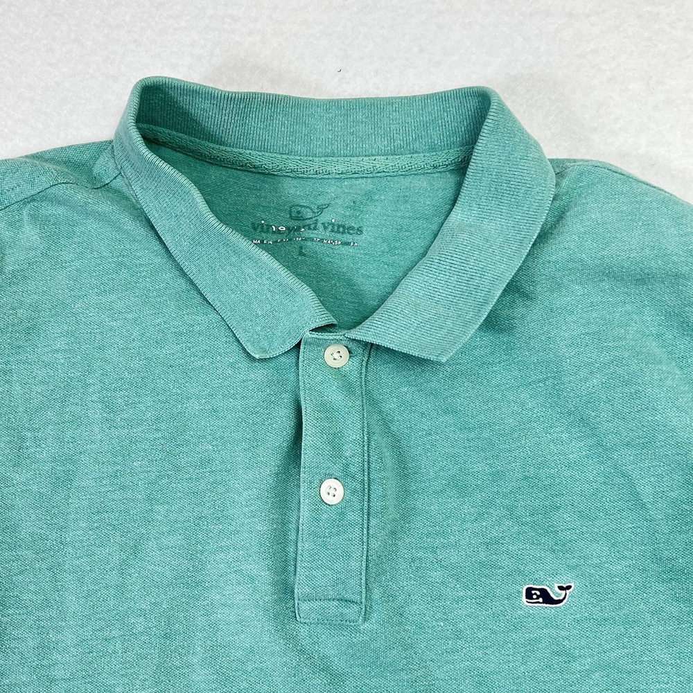 Vineyard Vines Polo Shirt Mens L Short Sleeve Blue Cotton Casual - Picture 1 of 8
